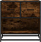 vidaXL - Nachtkastje - 60x31x60 - cm - bewerkt - hout - en - metaal - gerookt - eiken