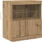 vidaXL - Dressoir - met - LED-verlichting - Artisan - Eiken - 60x37x67 - cm