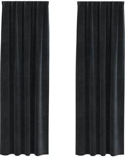 vidaXL - Blackout - Gordijnen - met - Top - Tape - 2 - stuks - Zwart - Fluweel