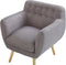 MELBY - Chesterfield fauteuil - Grijs - Polyester