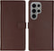 Selencia Samsung Galaxy S24 Ultra - Echt Lederen Bookcase - 3 Pashouders - Donkerbruin