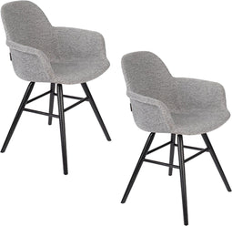 Zuiver Albert Kuip Soft Eetkamerstoelen armleuning Grijs - Set van 2