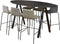 Bartafel Victory Ellips hoog 220x110 cm frame Aluminium (RAL9006) blad Antraciet eiken