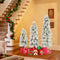 Coast set van 3 kunstkerstbomen 90/120/150 cm - slank design - warmwitte ledlampjes - groen (set van 3)