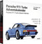 1:43 Franzis 67221 Porsche 911 Turbo - Blauw - Sport Auto - Adventskalender Metalen Modelbouwpakket