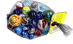 1 kilo knikker bonken in een netje - 4 verschillende formaten - knikkeren - buitenspeelgoed