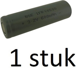 1 stuk (1 zakjes a 1 stuk) Rechargeable ICR 14500 3.2V LiFePo4 600mah unprotected