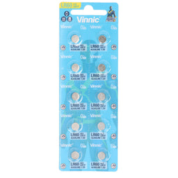 10 AG1 alkaline disposable batteries, type G1, AG1, L621, LR60, 6.8x6.8x2.15mm