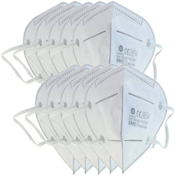 10 pieces FFP2 protective mask 5-layer without valve, weekly ration, certified according to DIN EN14
