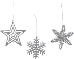 10 stuks! Hanger plastic lintje zilver