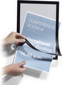 10 x Durable Duraframe infokader - A4 formaat - Zwart - Magnetische sluiting