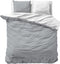 100% Katoen Dekbedovertrek 240cm x 220cm Grijs/Wit - Zacht & strijkvrij dekbedovertrek met rits - Tweekleurig dekbedovertrekset met 2 kussenslopen 60cm x 70cm