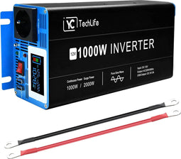 1000W Zuivere Sinus Omvormer - Met LCD Display - Voor Thuis, Camping, Noodgevallen
