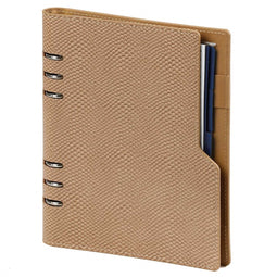 1016-05-P Hervulbare A5 Ringband Agenda Slangafdruk bruin