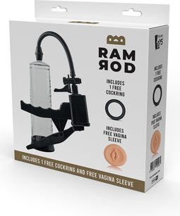 Dream Toys - Ramrod penispomp met knijphendel - Zwart