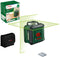 Bosch UniversalLevel 360 - 360° Kruislijnlaser - Groene laserlijnen - Nauwkeurigheid +/- 0,4 mm/m