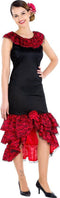 dressforfun - vrouwenkostuum Spaanse Antonia Lopez XL - lange jersey-stretchjurk - rood