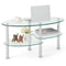 Coast Salontafel - 3 Laags - Gehard Glas - Modern - 89 x 50 x 45 cm - Wit