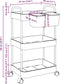 vidaXL - Opbergtrolley - 3-laags - 37x28x68 - cm - acryl - transparant