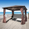 vidaXL - Prieel - met - gordijn - 300x300 - cm - aluminium - antraciet
