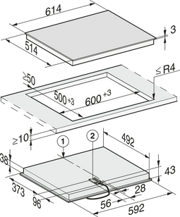 Miele KM6521FR - Kookplaat - Aansluitwaarde 7300 W - Touch bediening