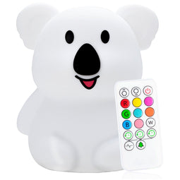 Sleepy Friends Koala Nachtlampje - LED - Dimbaar - 8 Kleuren - USB Oplaadbaar - Incl. Afstandsbediening