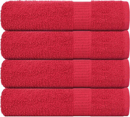 vidaXL - Douchehanddoeken - 4 - st - 70x140 - cm - 360 - g/m² - 100% - katoen - rood