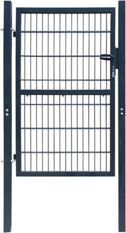 vidaXL - Poort - dubbelstaafmat - (enkel) - 106x190 - cm - antracietgrijs