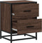 vidaXL - Nachtkastje - 40x31x50 - cm - bewerkt - hout - bruin - eikenkleurig