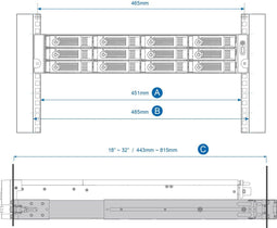 QNAP RAIL-B02 - Rackrails - Compatibel met TVS-471U TS-853U TS-1271U - Metallic
