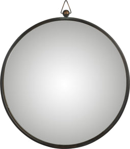 J-Line spiegel Gebombeerd - metaal - zwart - large - Ø 69 cm