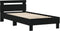 vidaXL - Bedframe - met - hoofdbord - en - LED-verlichting - zwart - 90x200 - cm