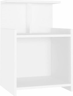 vidaXL - Nachtkastje - 40x35x60 - cm - bewerkt - hout - wit