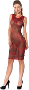 Printed Datex jurk met rood golvend dessin - XL