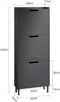 SoBuy FSR151-H-SCH - Schoenenkast - 3 Kleppen 6 Legplanken - Zwart 50x129x19 cm