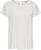 ONLY ONLFIRST ONE LIFE SS TOP - Korte mouwen - Knoopsluiting achter - Cloud Dancer - Maat 36