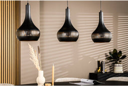Hanglamp Bella straight 3-lichts - Zwart | BY-OLAF