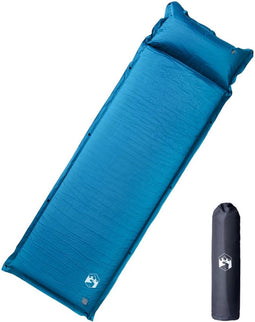 vidaXL - Kampeermatras - met - kussen - zelfopblazend - 1-persoons - turquoise