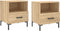 vidaXL - Nachtkastjes - 2 - st - 40x35x47,5 - cm - bewerkt - hout - sonoma - eikenkleur