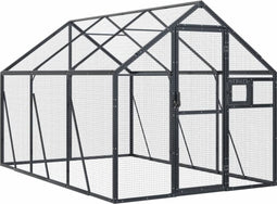 Volière 1,79x3x1,85 m aluminium antracietkleurig