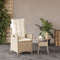 vidaXL - Tuinstoel - verstelbaar - met - kussens - poly - rattan - beige