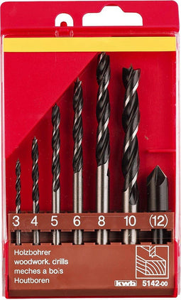 KWB 514200 - Houtspiraalborenset 6-delig - 3-4-5-6-8-10 mm met verzinkboor 90º - Chroom-vanadium staal (1 set)