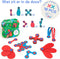 Clixo - Magnetisch Speelgoed - 18-delig Flexibel en Creatief - Rood/Blauw
