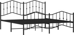 vidaXL - Bedframe - met - hoofd- - en - voeteneinde metaal - zwart - 180x200 - cm
