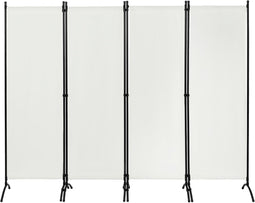 Woltu Paravent 4-Delig 224 x 182 cm – Crème – Inklapbare Ruimteverdeler en Inkijkbescherming voor