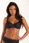 Beachlife Textured Leo Bikinitop met Beugel - Dames - Voor Grote Cupmaat - Grijs/Antraciet/Dierenprint