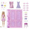 Barbie Super Kledingkast - Modepop met 25+ Stukken en Kaptafel - Roze Glitterkast