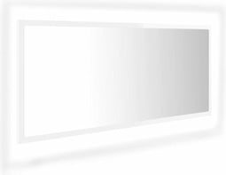 vidaXL - Badkamerspiegel - LED RGB - 100x8,5x37 cm - hoogglans wit