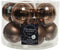 10x stuks kerstballen walnoot bruin van glas 6 cm - mat/glans - Kerstboomversiering