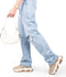 POSH by Poelman POLLY - Dames Sneakers - Vetersluiting chunky zool 4 cm - Beige denim